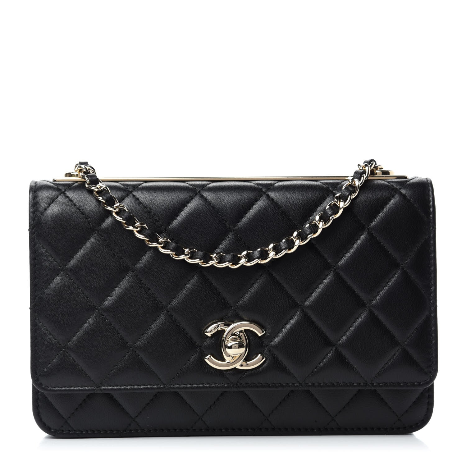 Chanel Lambskin Quilted Trendy CC Wallet On Chain WOC Black 1 of 13