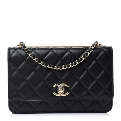 Chanel Lambskin Quilted Trendy CC Wallet On Chain WOC Black 1 of 13