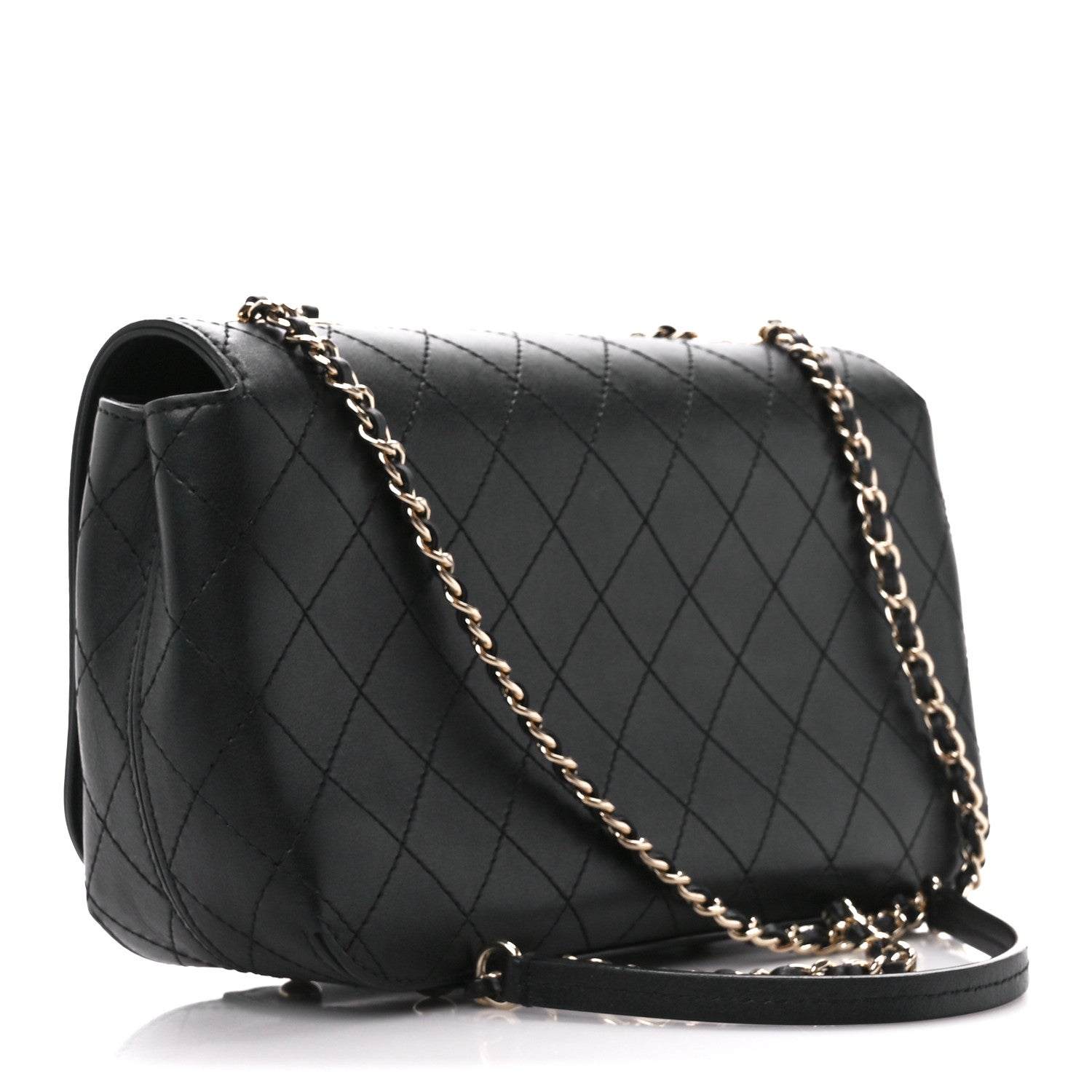 Chanel Calfskin Stitched Medium Covered CC Flap Bag Black 3 of 15