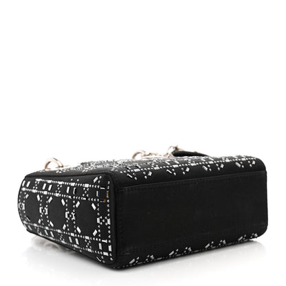 Christian Dior Satin Crystal Cannage Mini Lady Dior Black 4 of 10