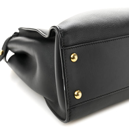 Fendi Vitello Seta Shiny Nappa Medium Peekaboo Iconic Satchel Black 9 of 10