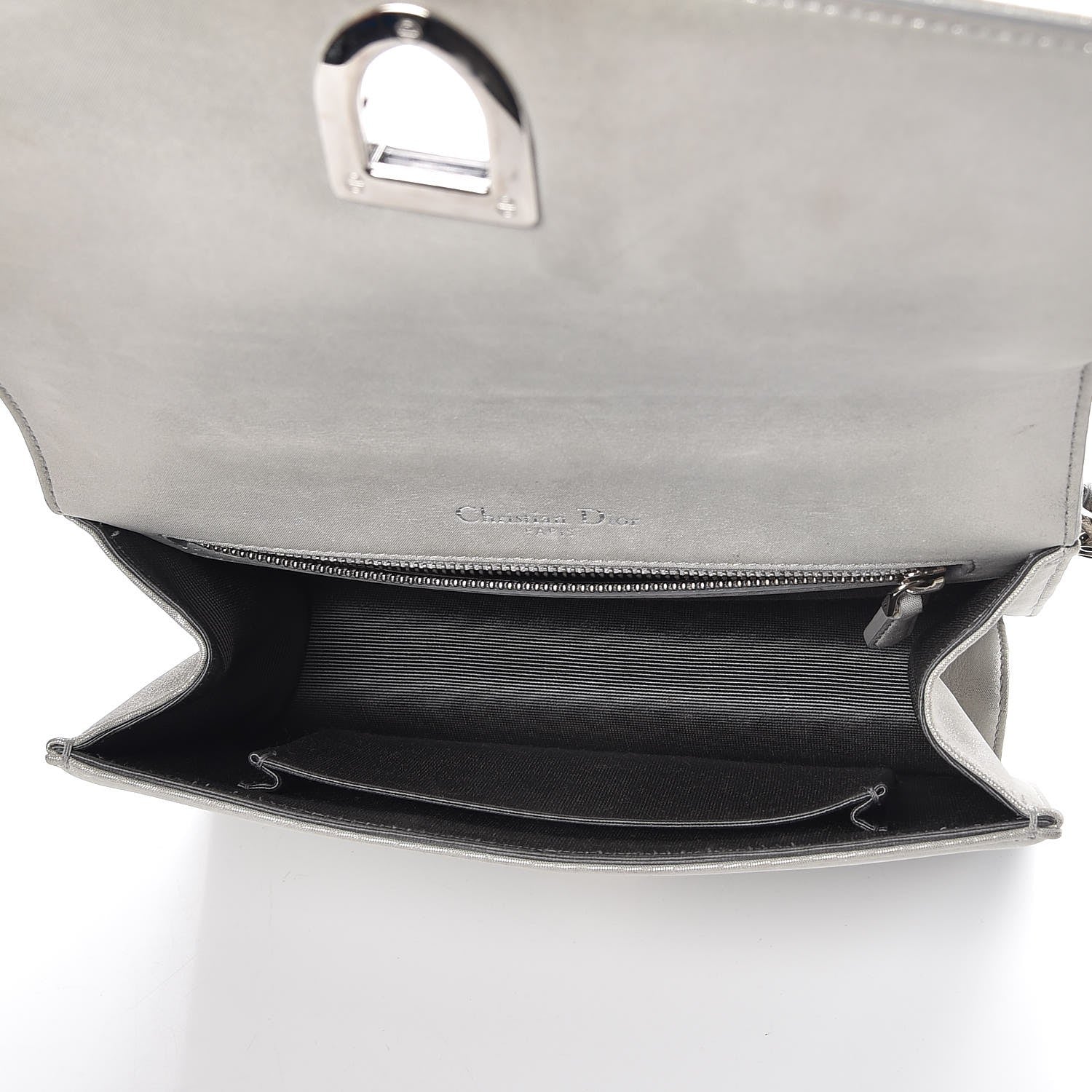 Christian Dior Metallic Calfskin Small Diorama Flap Bag Silver 6 of 7