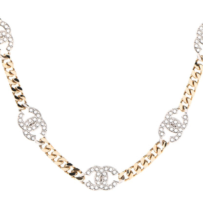 Chanel Crystal Chain CC Choker Gold Silver 1 of 6