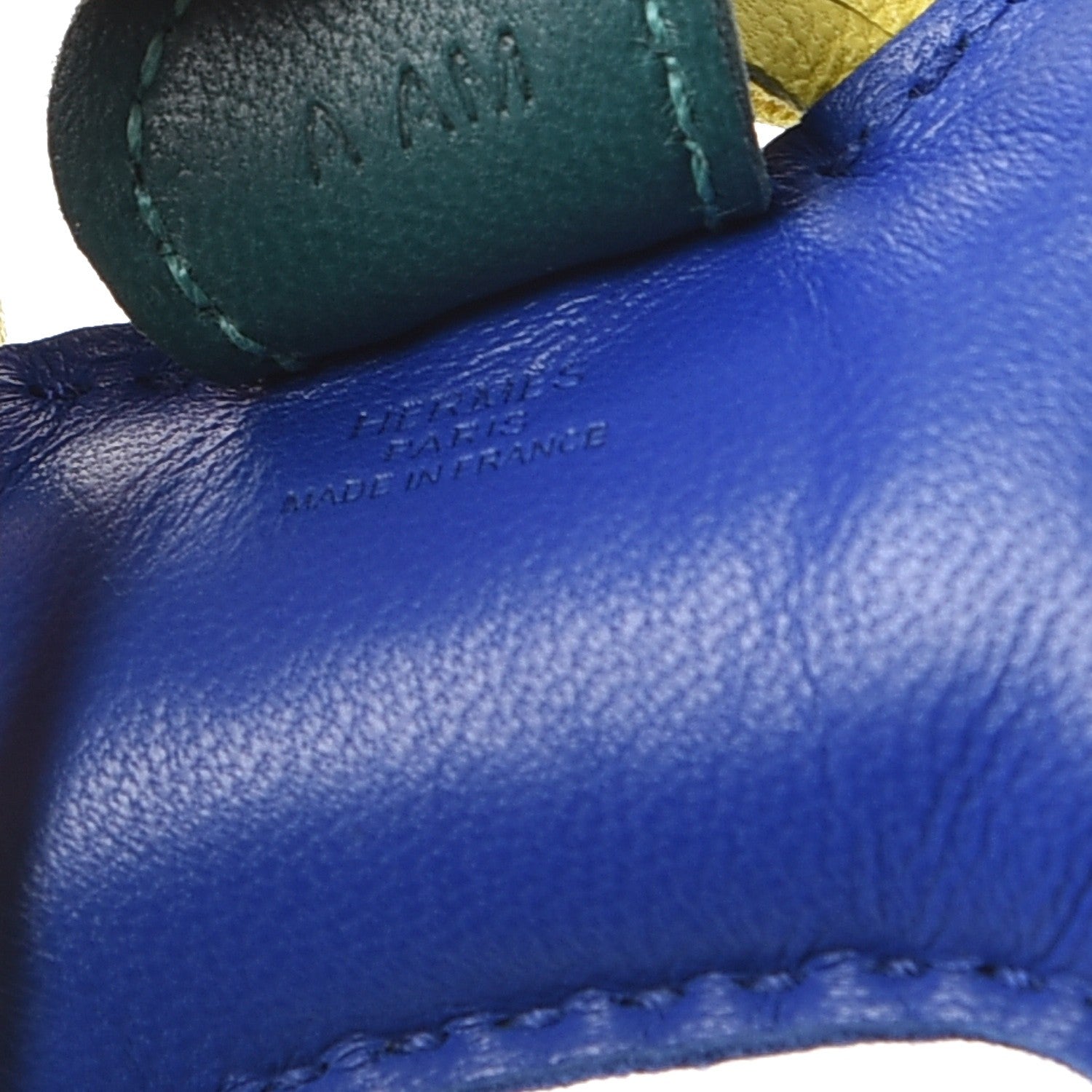Hermes Milo Lambskin Grigri Rodeo Horse Bag Charm PM Bleu Electrique Lime Malachite 4 of 5