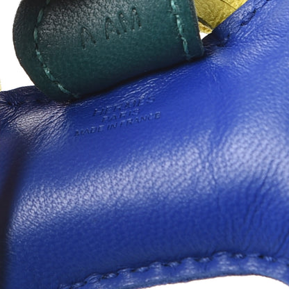 Hermes Milo Lambskin Grigri Rodeo Horse Bag Charm PM Bleu Electrique Lime Malachite 4 of 5