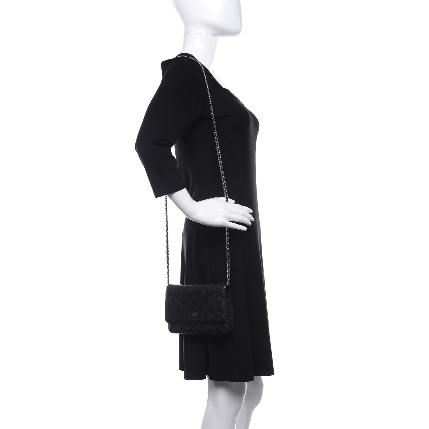 Chanel Caviar Quilted Wallet On Chain WOC Black 2 of 10