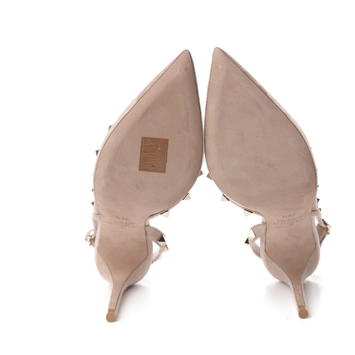 Mesh Point d'Esprit Rockstud Half D'Orsay Slingback 85mm Pumps 36.5 Rose Cannelle