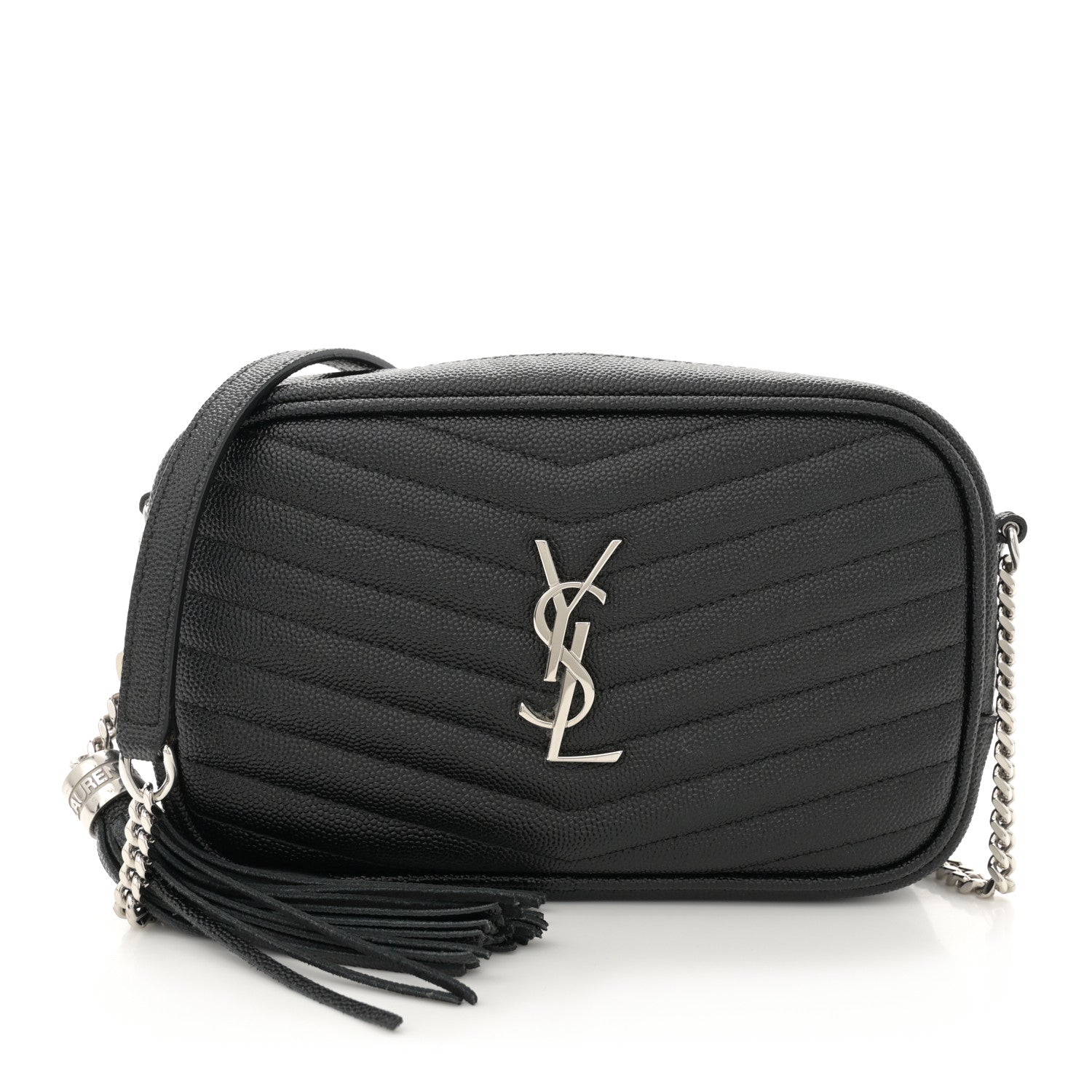 Saint Laurent Grain De Poudre Matelasse Monogram Mini Lou Camera Bag Black 1 of 11
