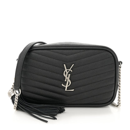 Saint Laurent Grain De Poudre Matelasse Monogram Mini Lou Camera Bag Black 1 of 11