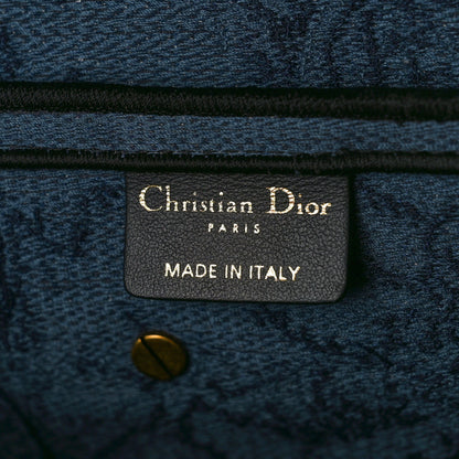 Christian Dior Denim Flowers Embroidered Saddle Bag Blue 6 of 7