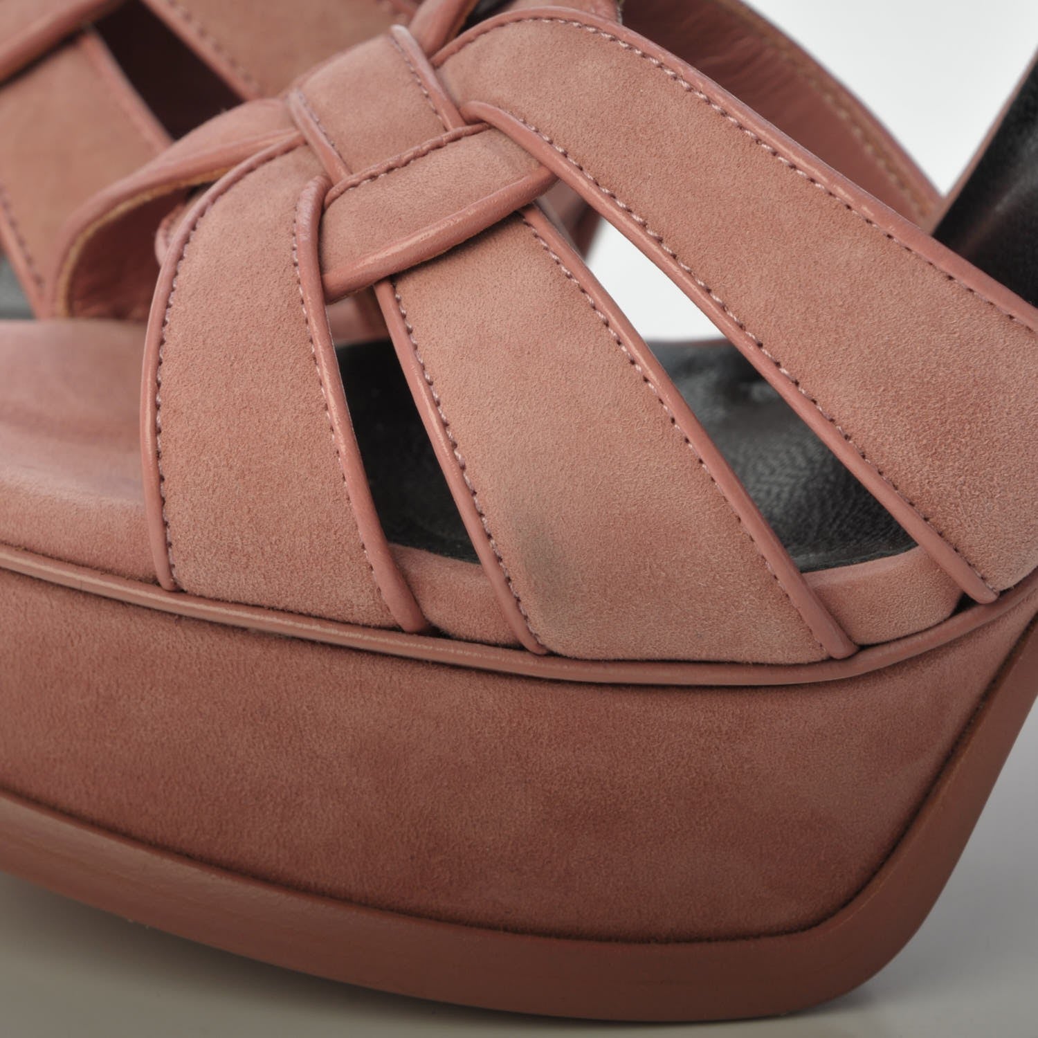 Saint Laurent Suede Tribute 105 Platform Sandals 36.5 Rose Dark 15 of 17
