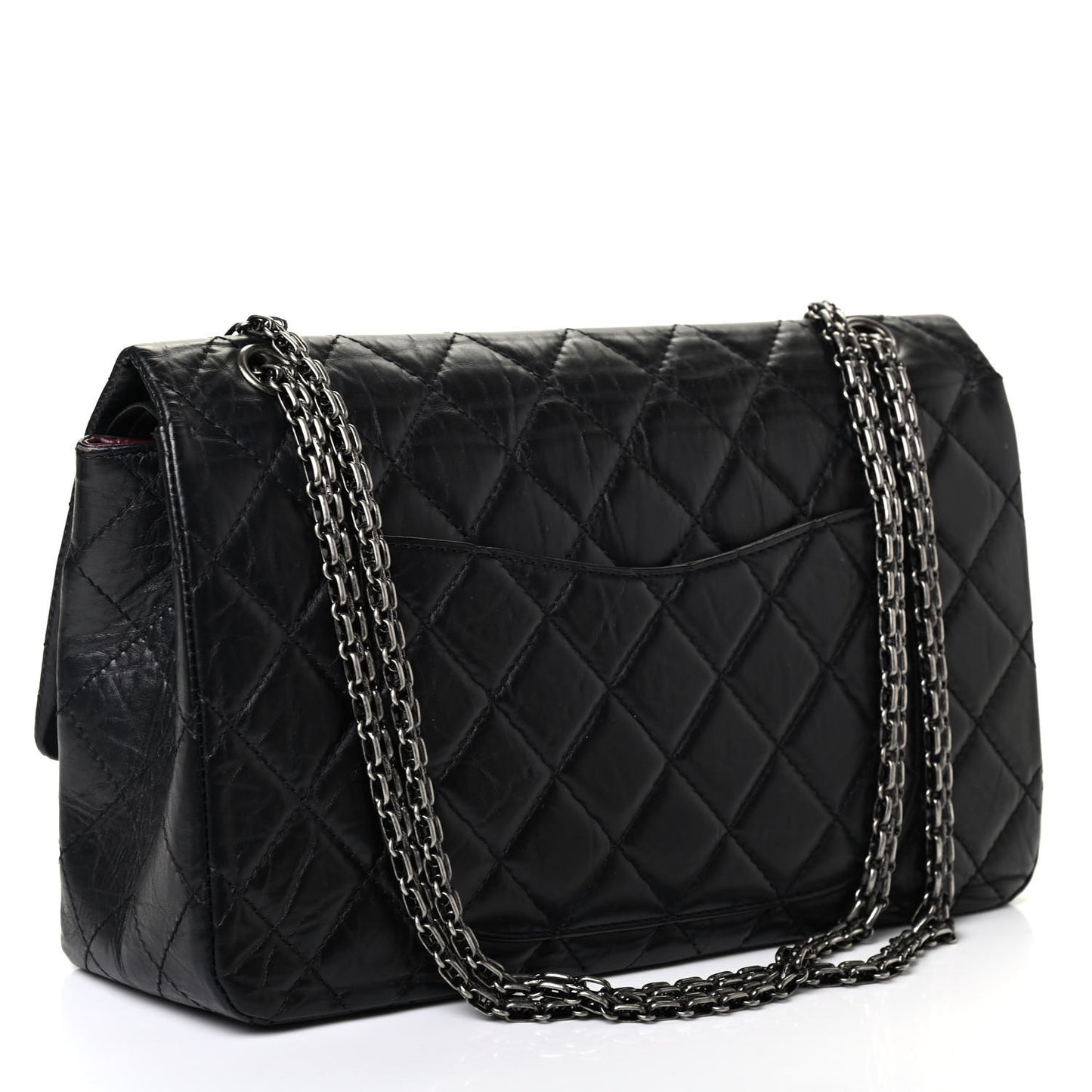 Aged Calfskin Quilted 2.55 Reissue 227 Flap Black