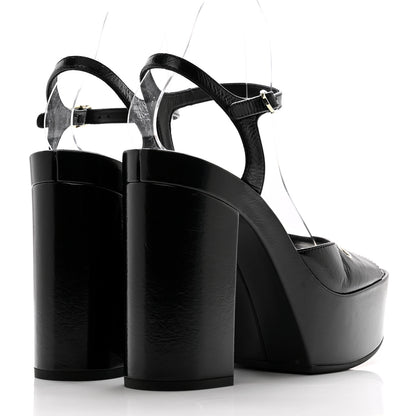 Chanel Calfskin CC Platform Sandals 38.5 Black 4 of 9