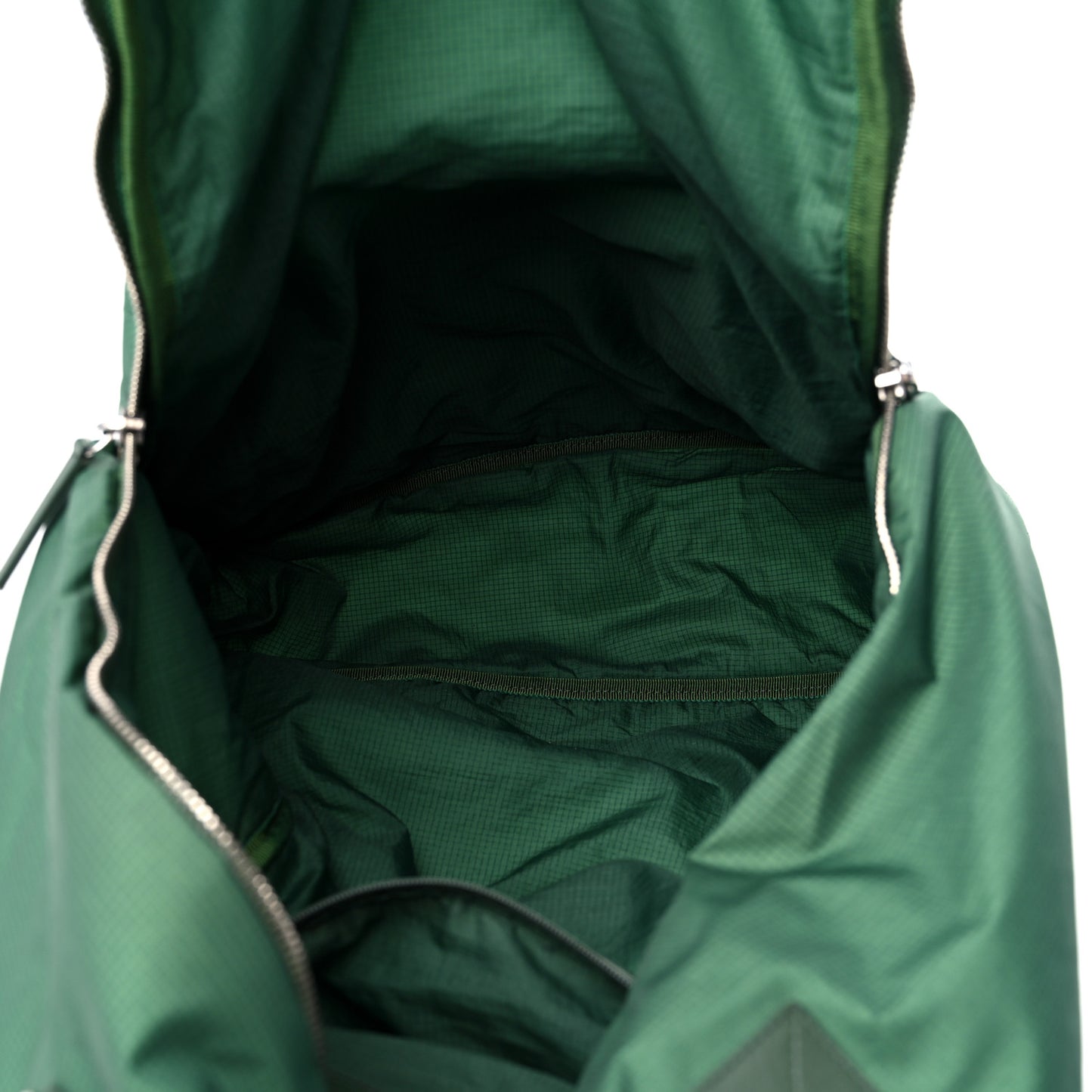 Nylon Quilted CC Backpack Green White