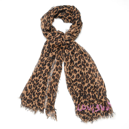Louis Vuitton Cashmere Silk Leopard Etole Stole Marron 1 of 11