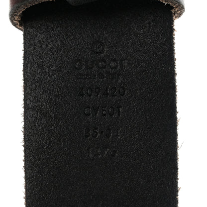 Gucci Calfskin Brass Feline Buckle Belt 85 34 Black 3 of 5