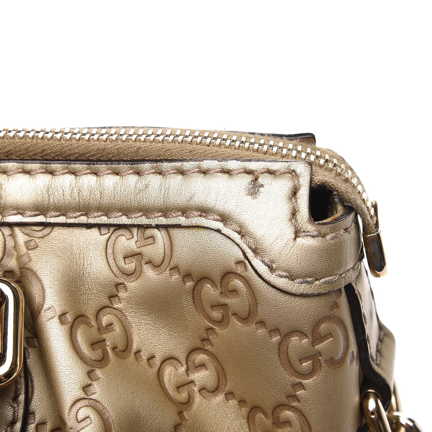 Gucci Metallic Soft Guccissima Medium Sukey Top Handle Bag Champagne 15 of 17