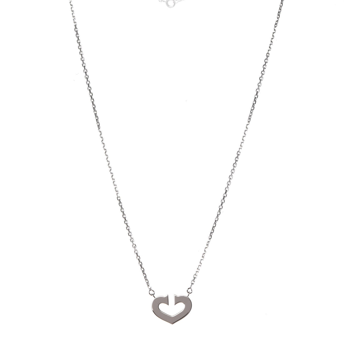 18K White Gold Medium Hearts and Symbols Necklace