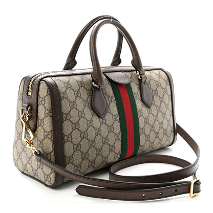 Gucci GG Supreme Monogram Web Medium Ophidia Boston Brown 3 of 10