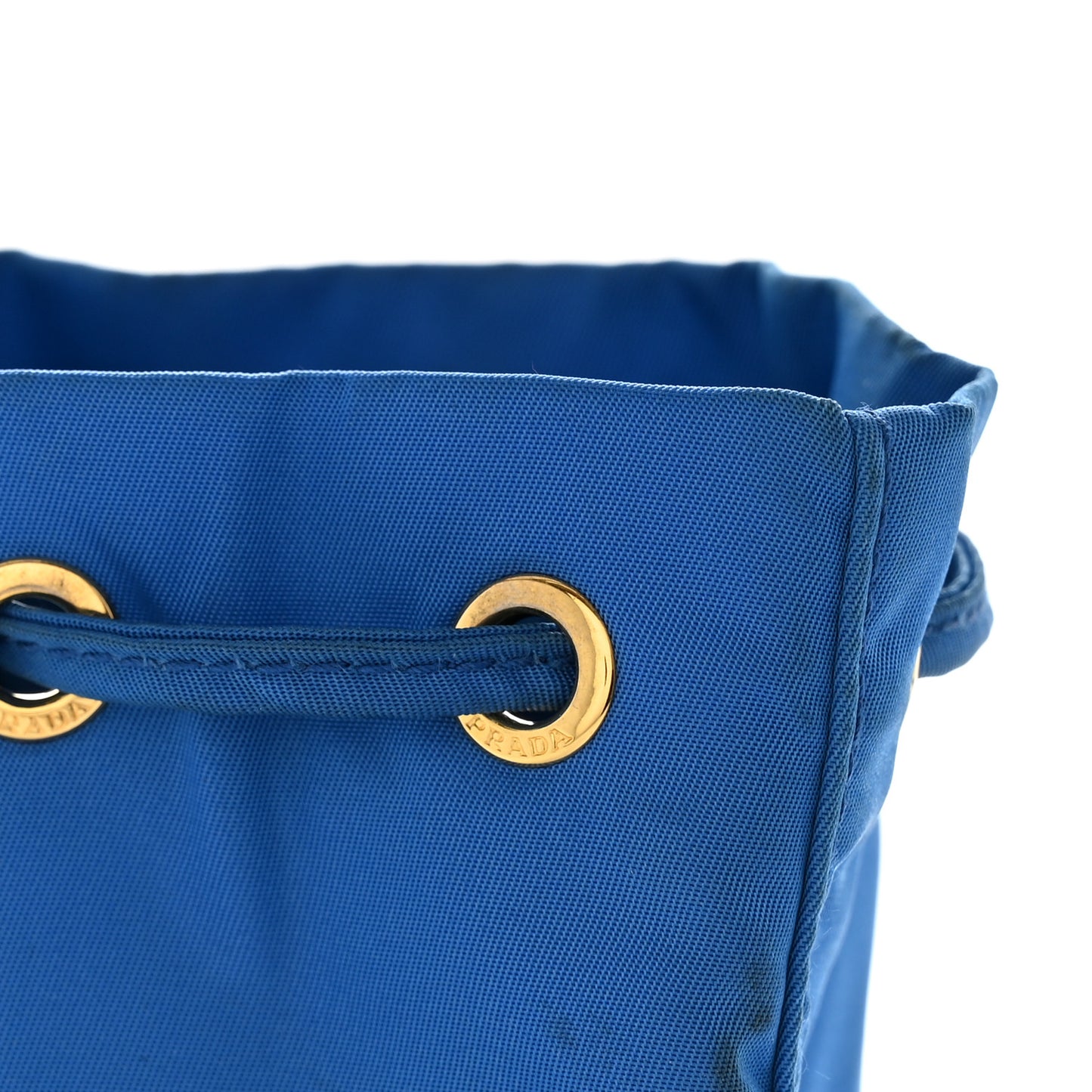 Saffiano Tessuto Nylon Bucket Wristlet Bluette