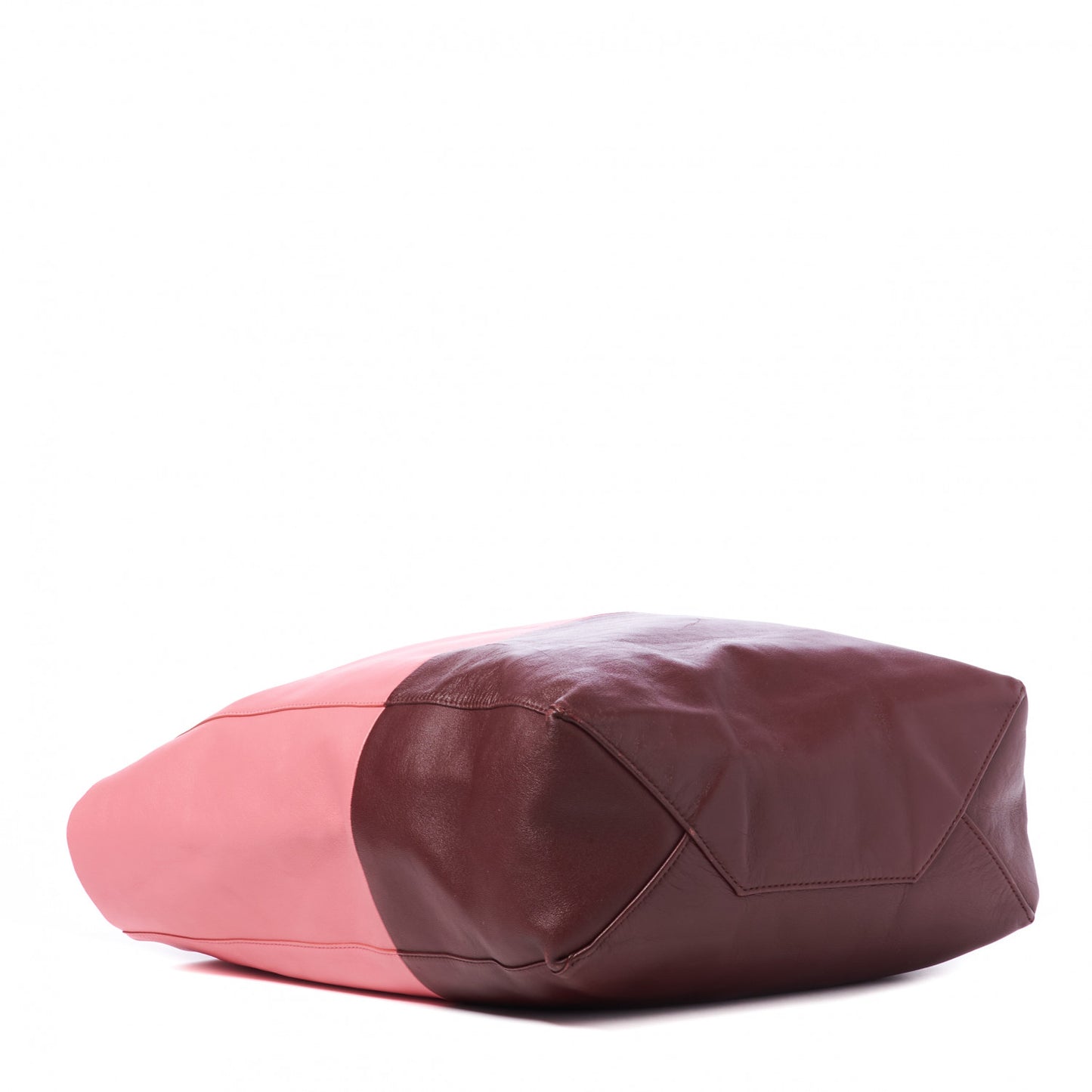 Smooth Lambskin Vertical Bi-Cabas Pink Rust
