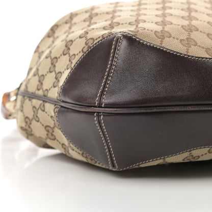 Gucci Monogram Medium Peggy Bamboo Top Handle Bag Dark Brown 9 of 12