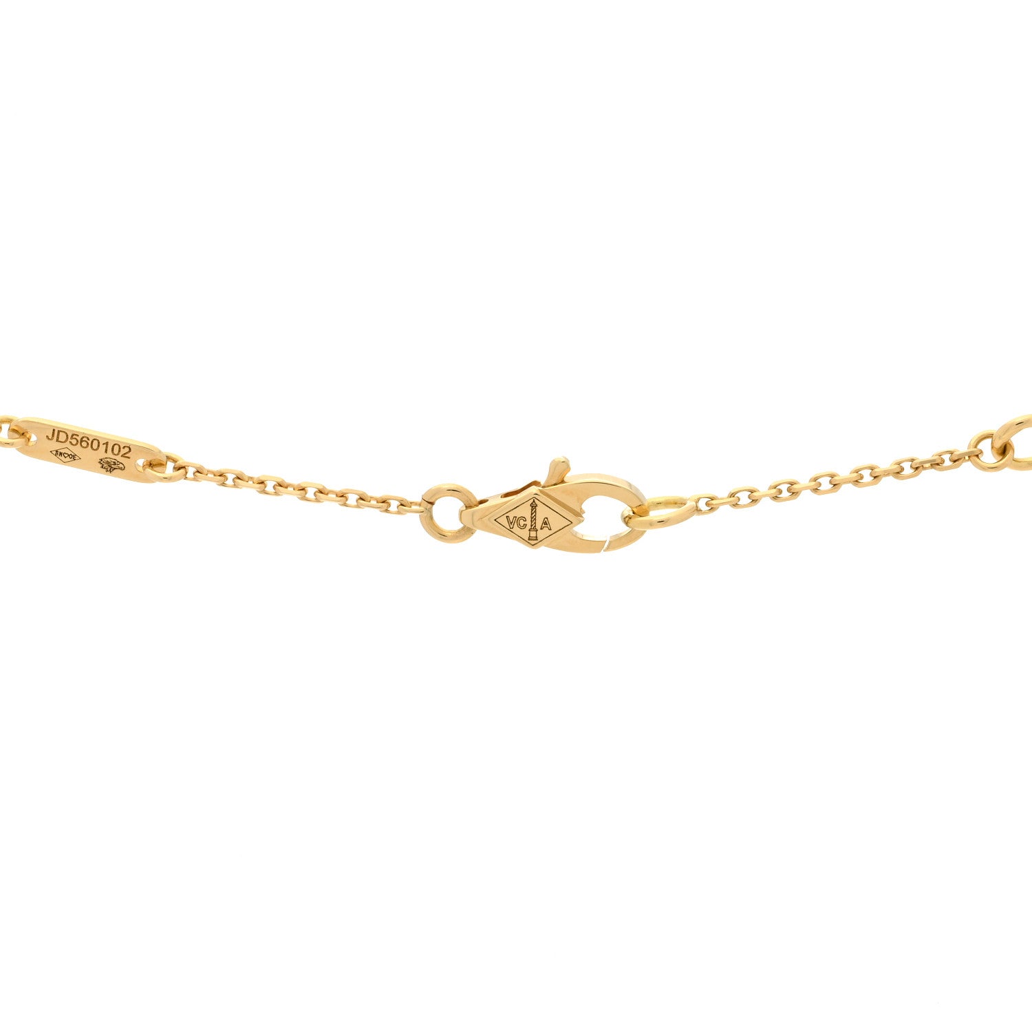 Van Cleef & Arpels 18K Yellow Gold Mother of Pearl Sweet Alhambra Pendant Necklace 4 of 6
