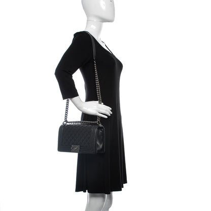 Chanel Caviar Quilted Medium Boy Flap Black 2 of 12