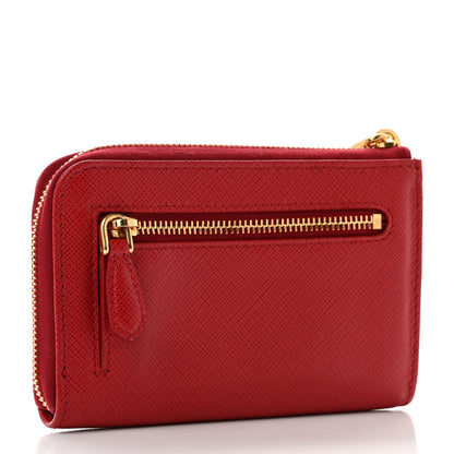 Prada Saffiano Metal Zip Around Keychain Fuoco 3 of 7