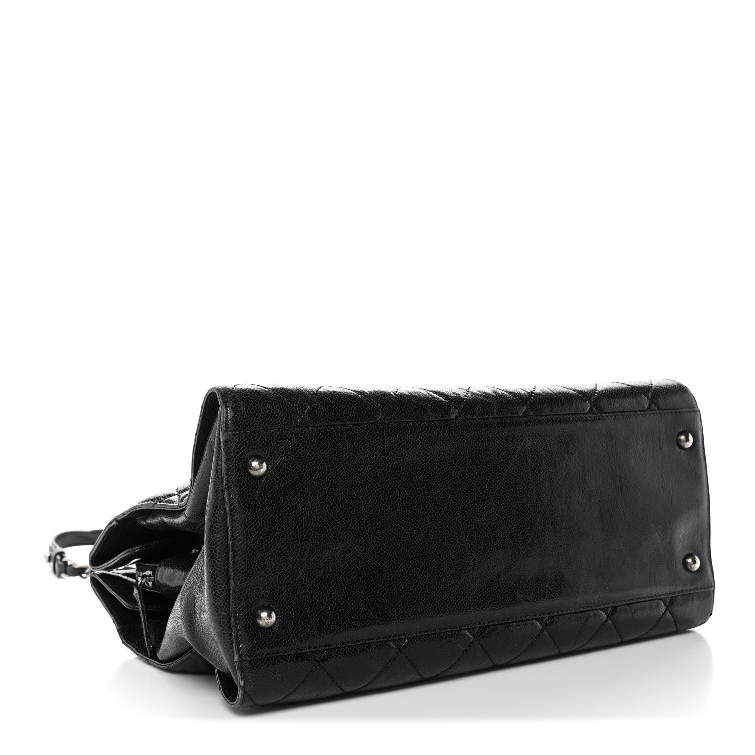 Chanel Crumpled Grained Calfskin Quilted CC Crave Tote Black 4 of 14