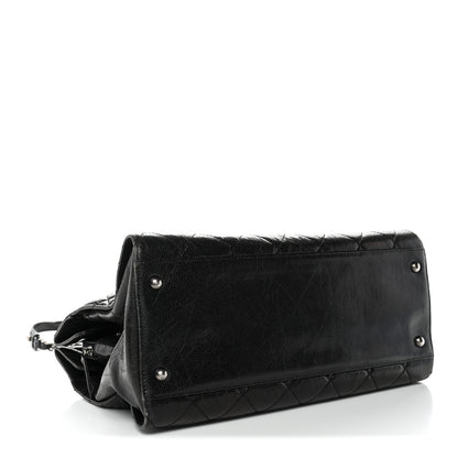 Chanel Crumpled Grained Calfskin Quilted CC Crave Tote Black 4 of 14