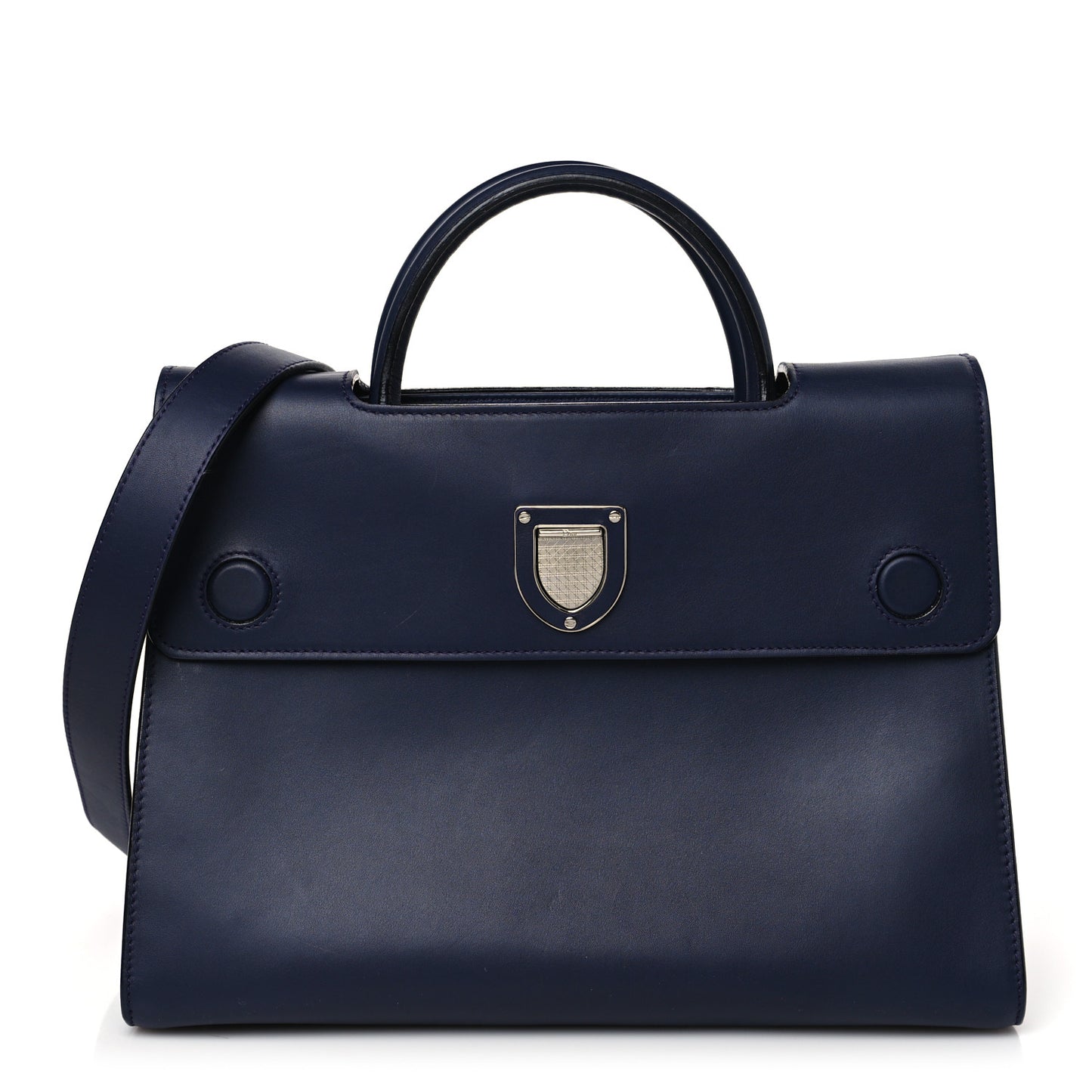Smooth Calfskin Medium Diorever Flap Navy
