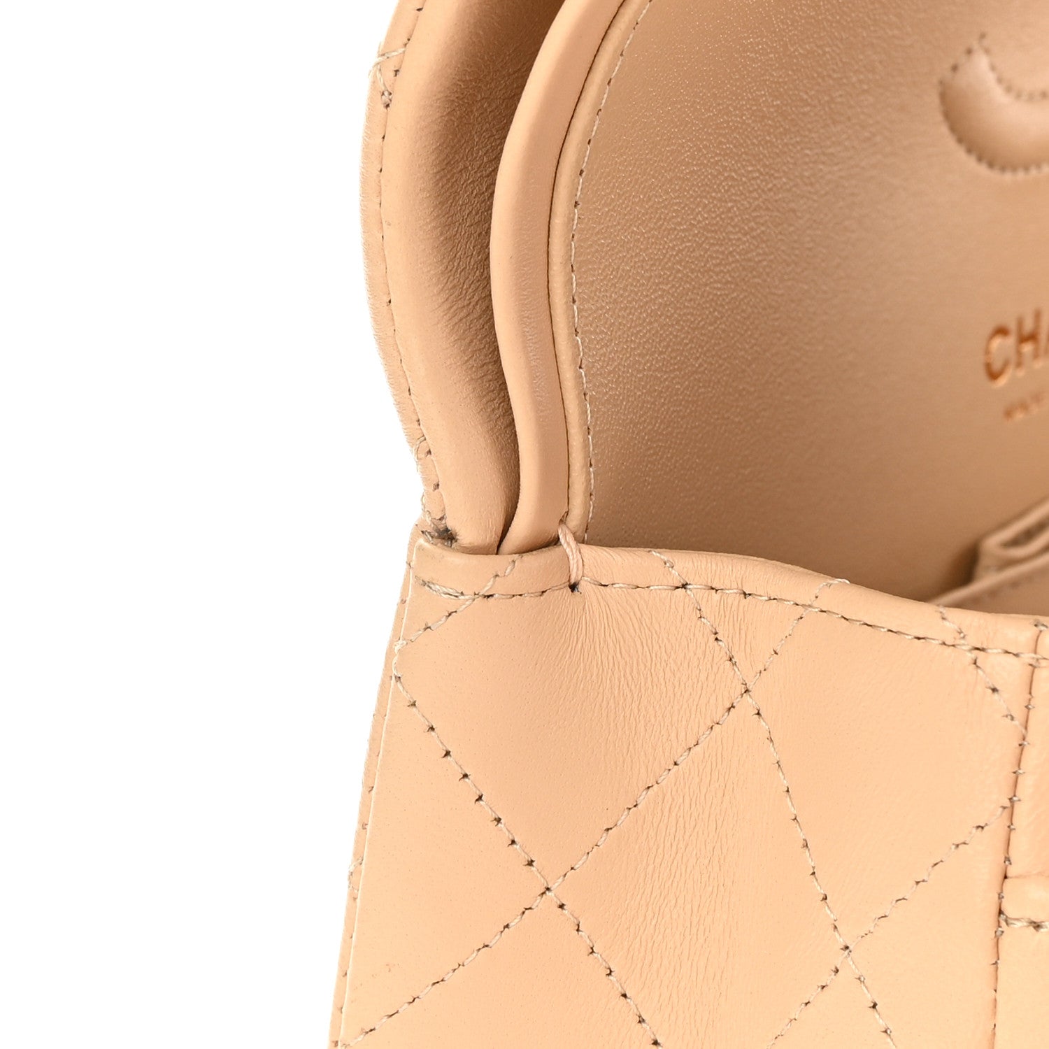 Chanel Lambskin Quilted Small Double Flap Beige 13 of 14