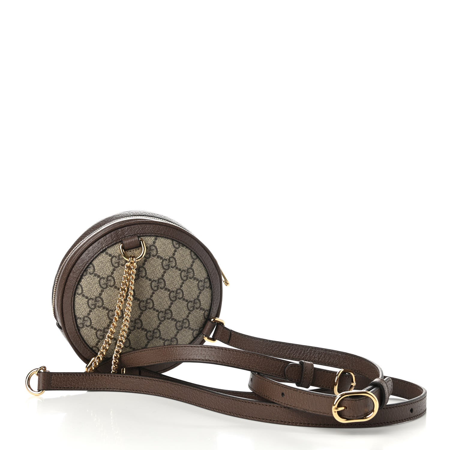 Gucci GG Supreme Monogram Web Mini Ophidia Round Backpack Brown 3 of 10