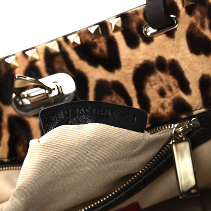 Valentino Garavani Calf Hair Leopard Print Rockstud Shoulder Bag 7 of 13