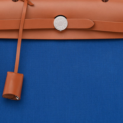 Hermes Vache Hunter Toile Herbag Zip 31 PM Azur Natural 9 of 11