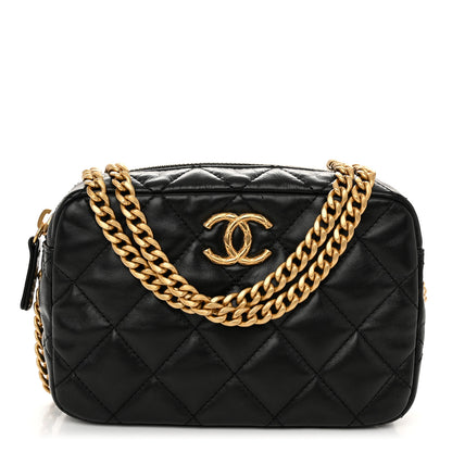 Chanel Lambskin Quilted Mini Pillow Crush Camera Case Black 1 of 11