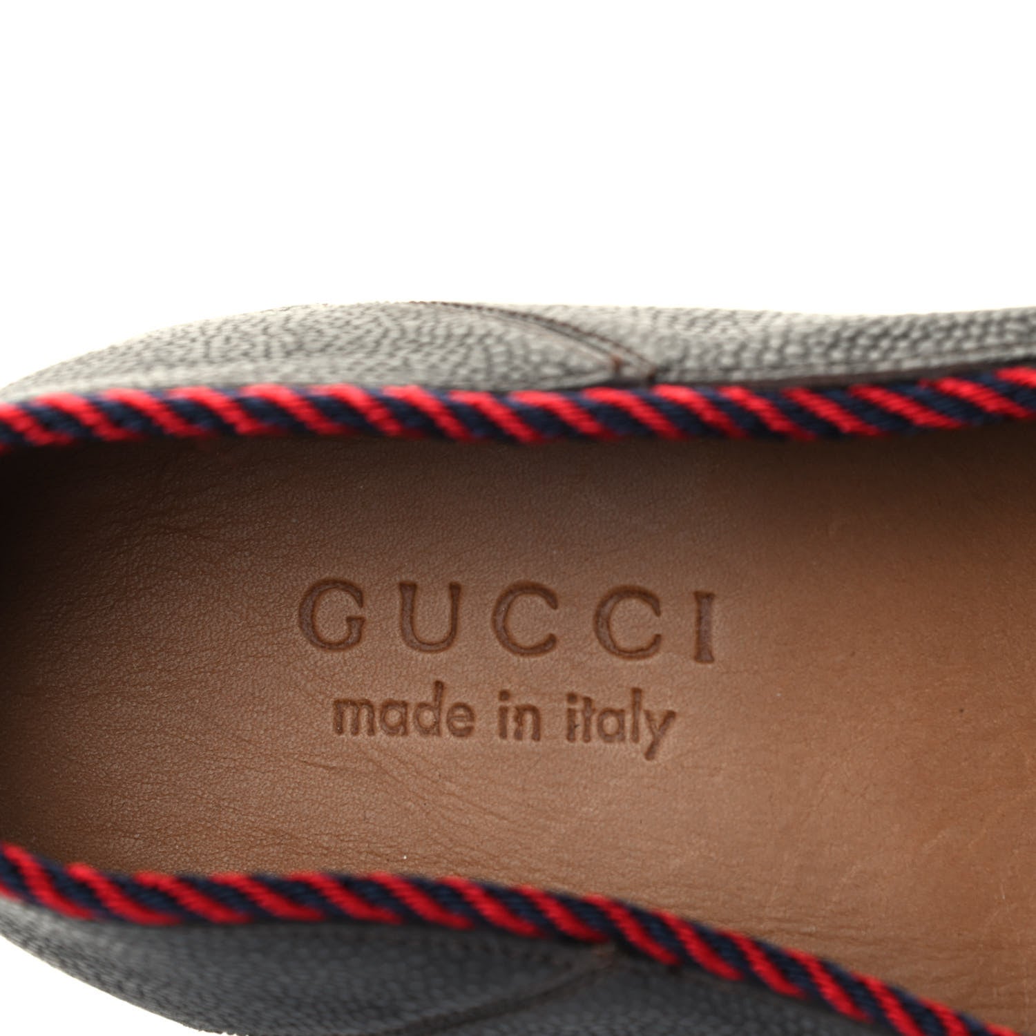 Gucci Pebbled Calfskin Mens Tassel Loafers 8 Black 7 of 7