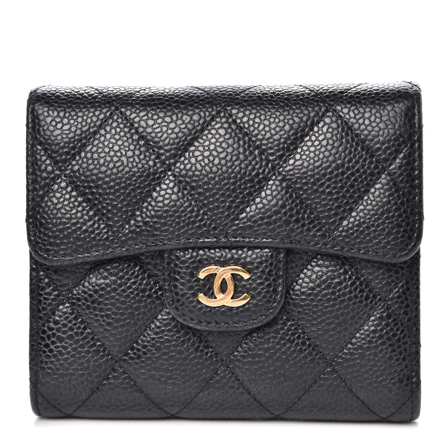 Chanel Caviar Quilted Compact Flap Wallet Black 1 of 10