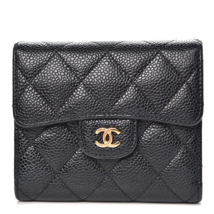 Chanel Caviar Quilted Compact Flap Wallet Black 1 of 10