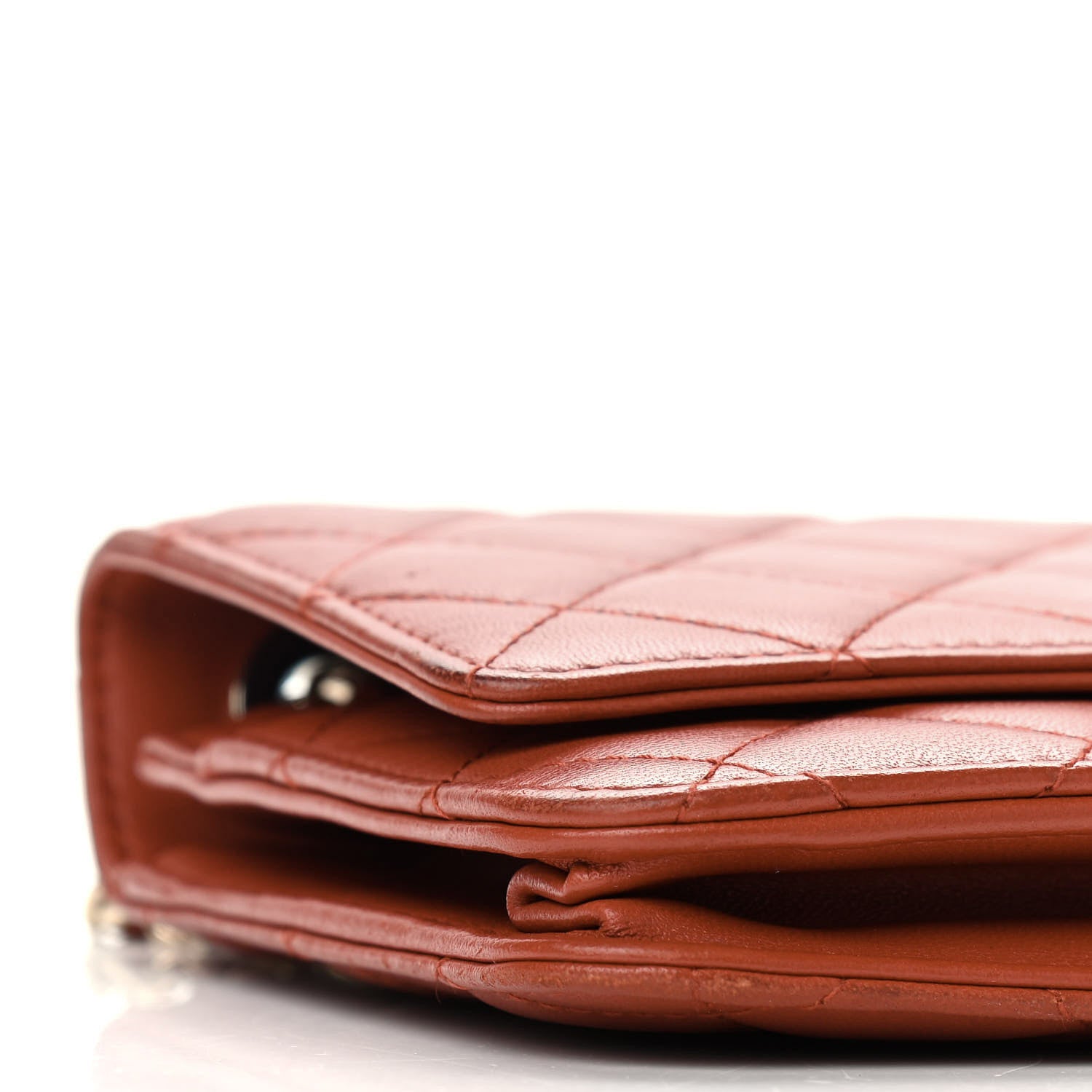 Chanel Lambskin Quilted Trendy CC Wallet On Chain WOC Red 9 of 9