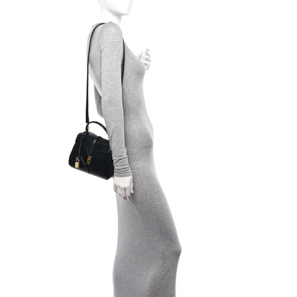 Celine Satinated Calfskin Mini 16 Top Handle Bag Black 2 of 14