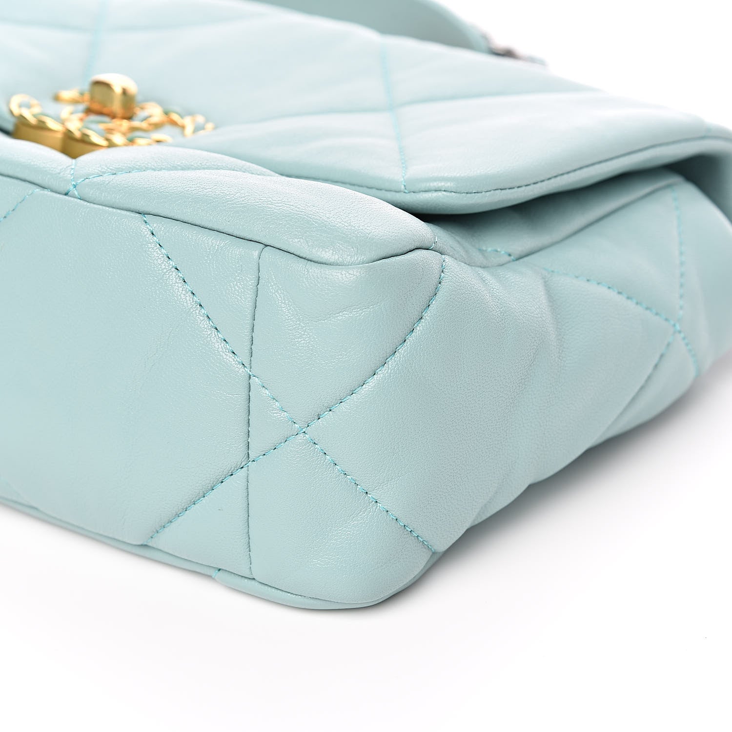 Chanel Lambskin Quilted Medium Chanel 19 Flap Light Blue 9 of 10
