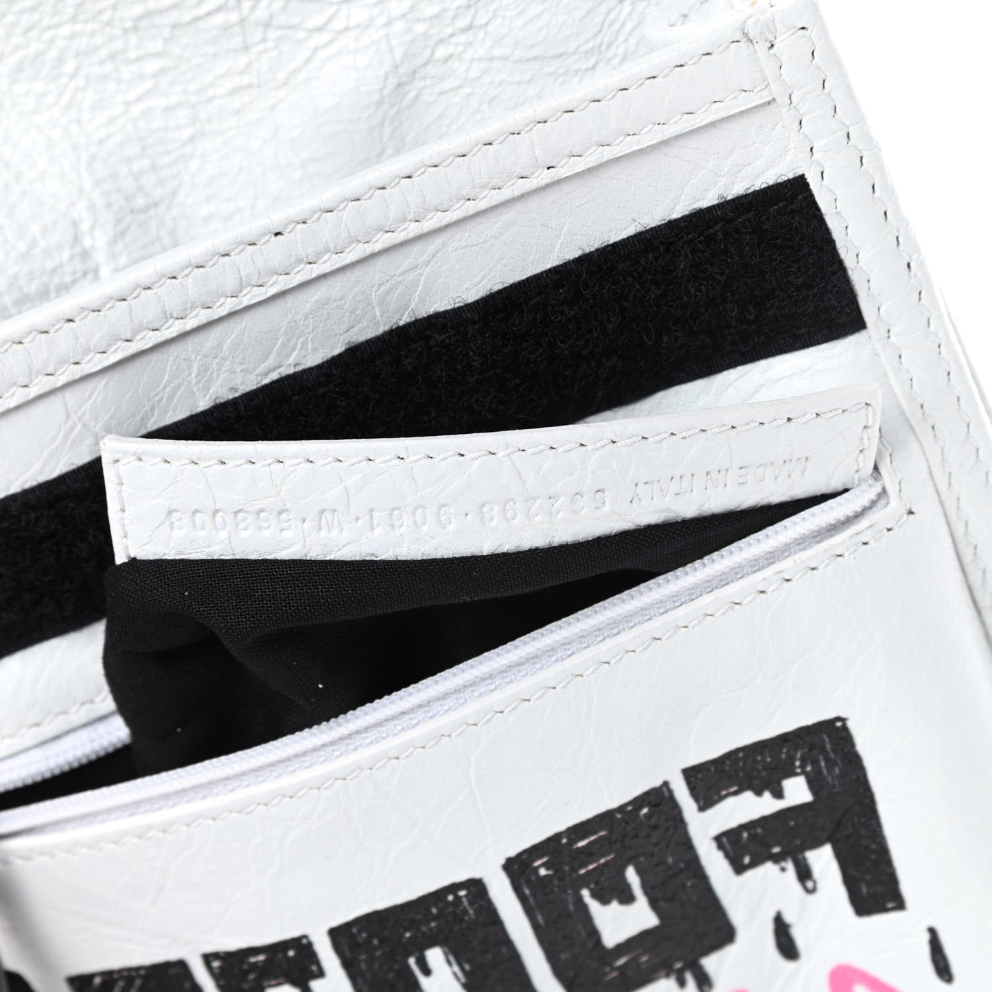 Agneau Arena Graffiti All Over Small Explorer Pouch with Strap White Multicolor