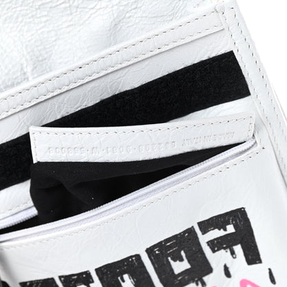Balenciaga Agneau Arena Graffiti All Over Small Explorer Pouch with Strap White Multicolor 7 of 12