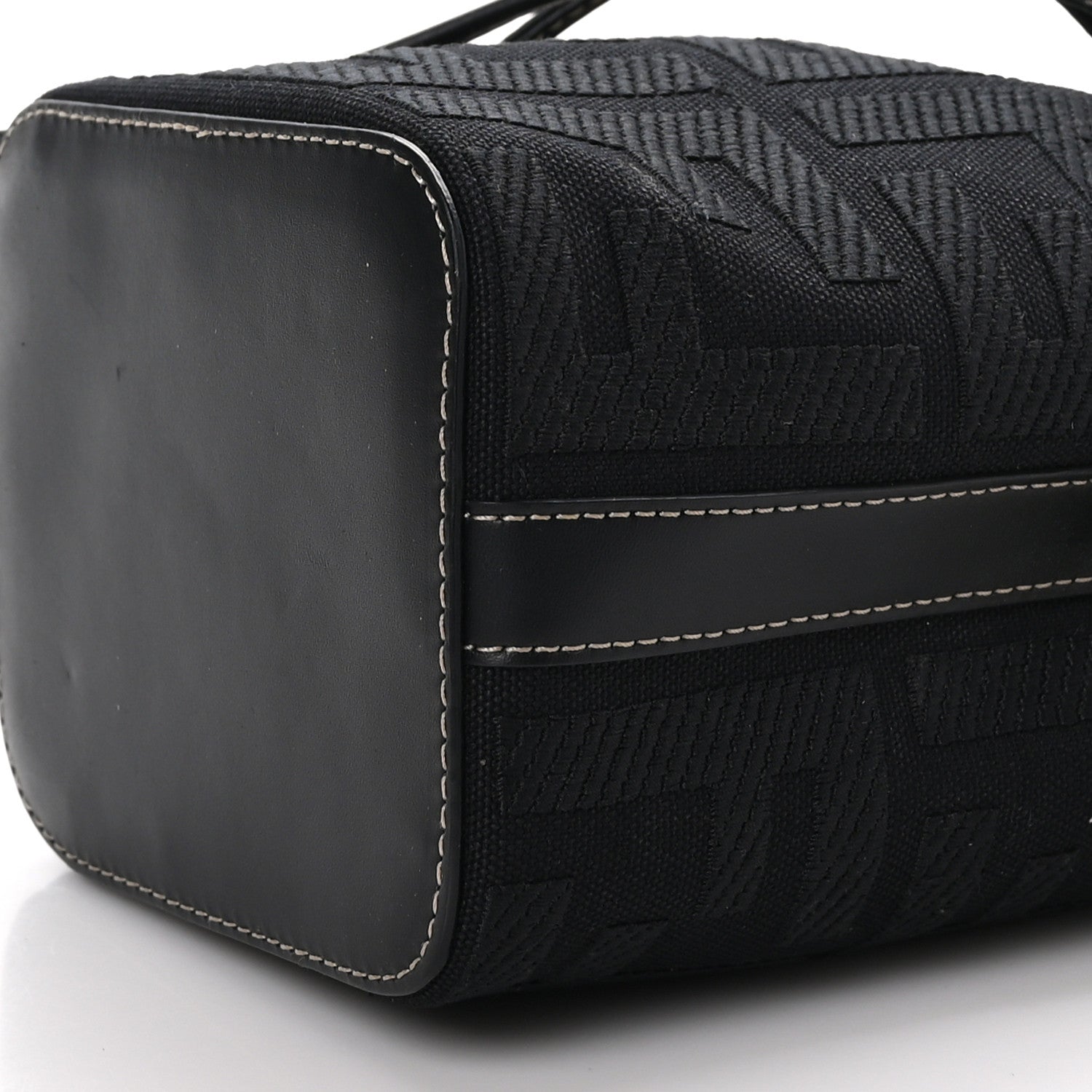 Fendi Canvas Vitello King F is Fendi FF Embroidered Mini Mon Tresor Bucket Bag Black 9 of 9