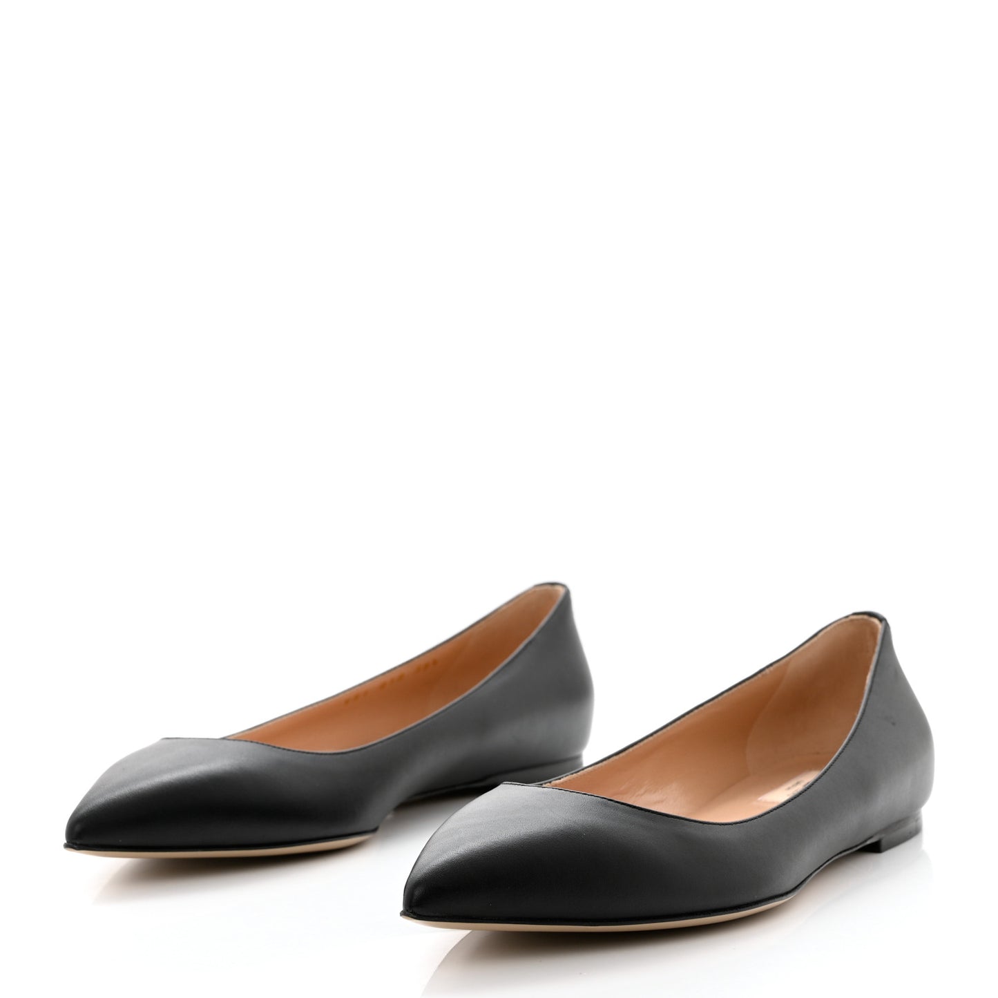 Nappa Rockstud Pointy Toe Ballerina Flats 38.5 Black