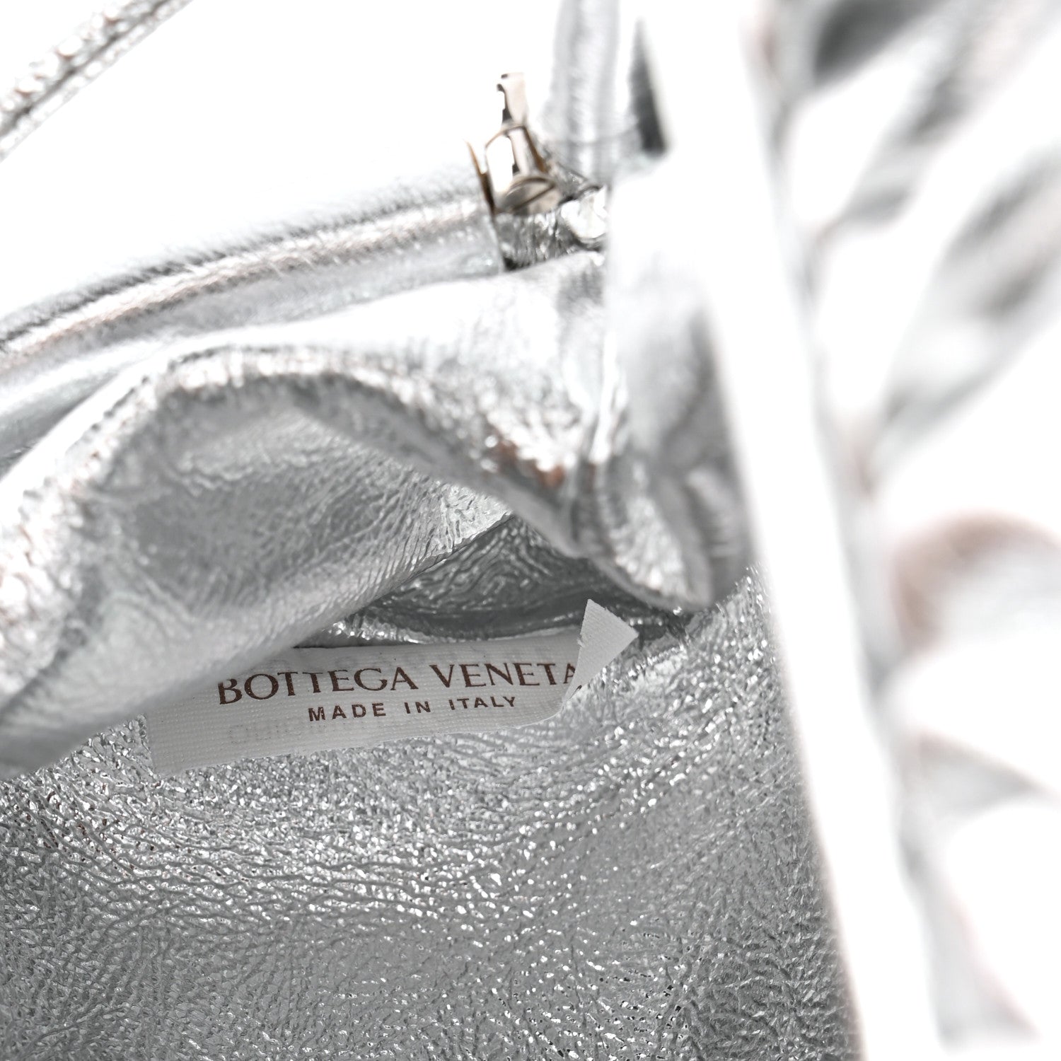 Bottega Veneta Metallic Calfskin The Mini Pouch Silver 6 of 10
