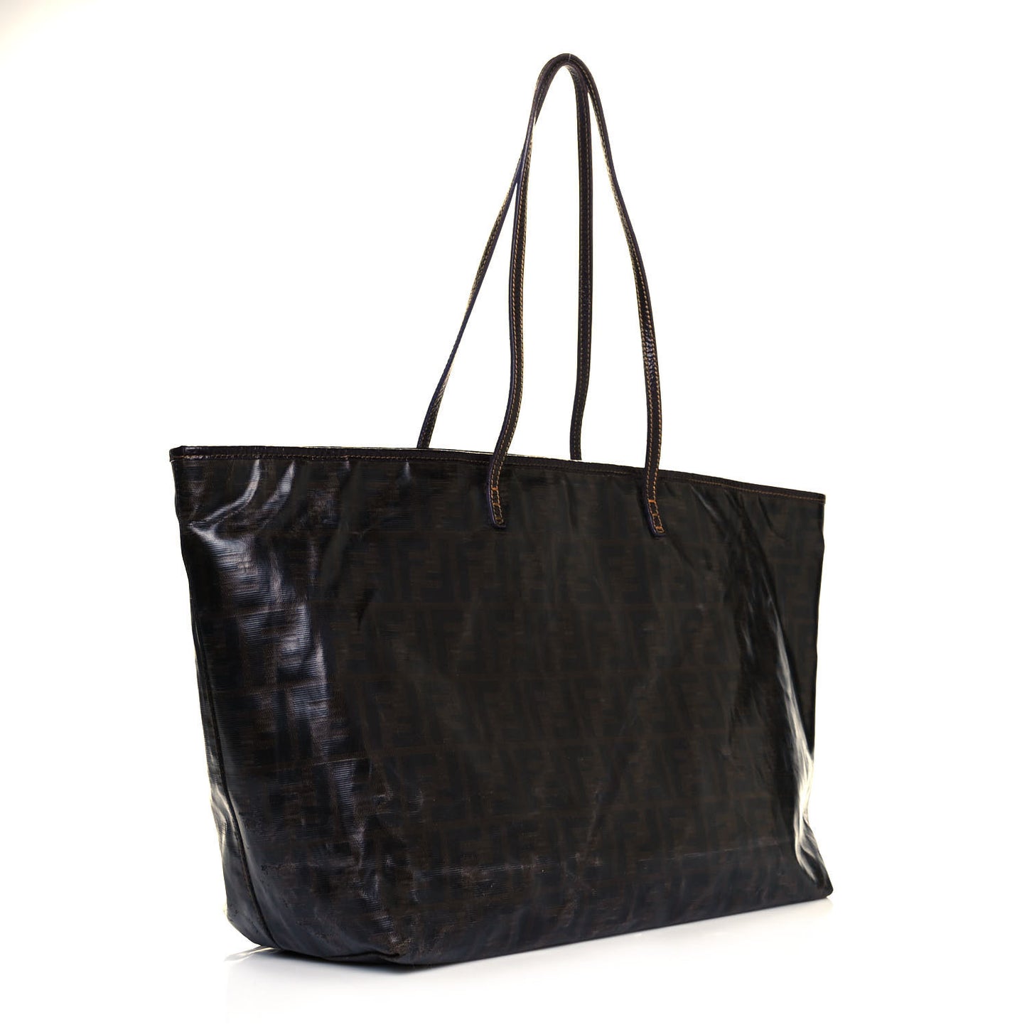 Zucca Spalmati Matrioska Large Roll Tote Tobacco Black