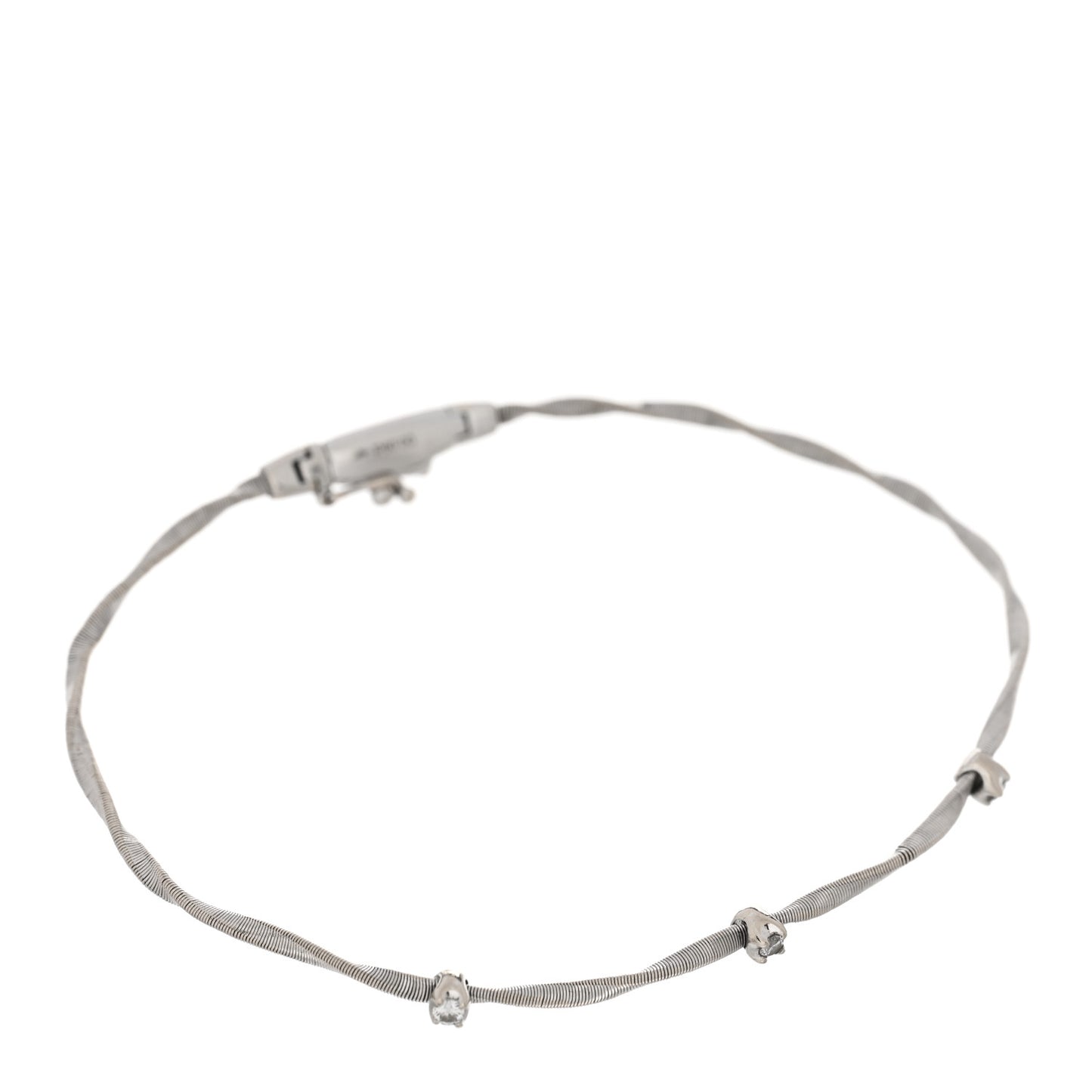 18K White Gold Diamond Marrakech Twisted Coil Bracelet